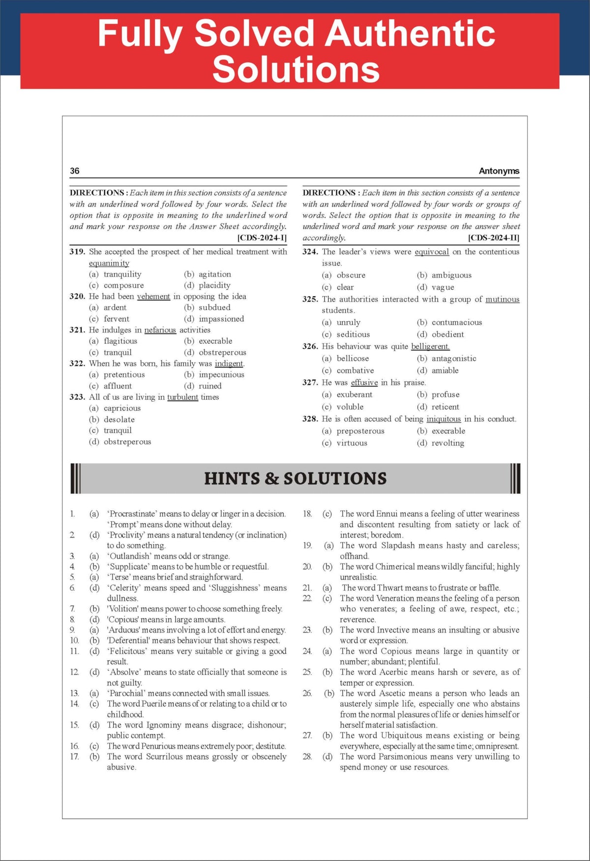 Disha 38 Previous Year CDS & CDS OTA English Topic-wise Solved Papers Phase I & II (2007 - 2025) 6th Edition | Combined Defence Services PYQs Question Bank