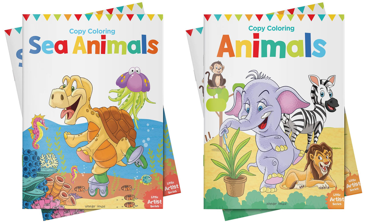 Little Artist Series Sea Animals: Copy Colour Books & Little Artist Series Animals: Copy Colour Books
