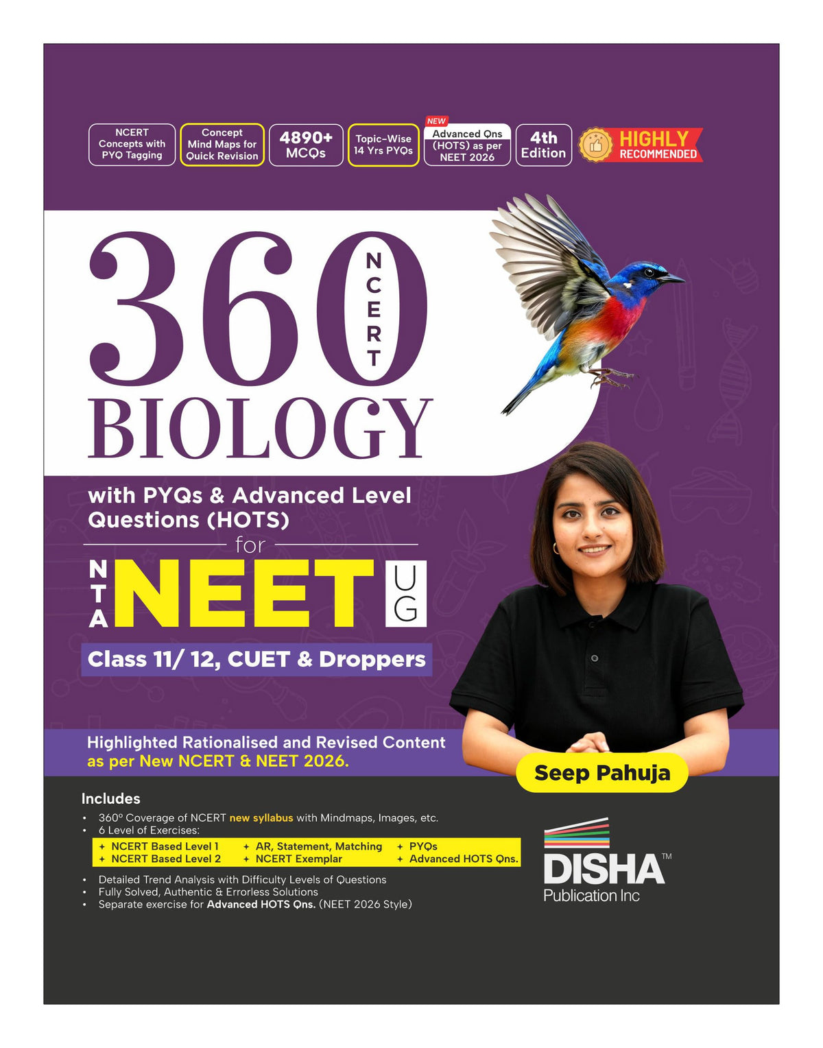 Disha 360 NCERT Biology with PYQs & Advanced Level Questions (HOTS) for NTA NEET (UG), CUET, Class 11/ 12 & Droppers 4th Edition | Detailed Theory with 6 Level of Practice Exercise | For NEET 2027