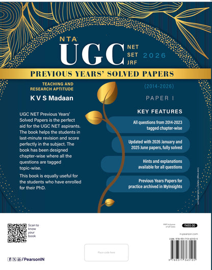 Pearson UGC NET Paper 1 Teaching & Research Aptitude 10th Anniversary Edition + Previous Years Solved Papers | Fully Solved 2024–2026 Papers, Mock Tests, Topic-wise Practice & Latest Exam Pattern