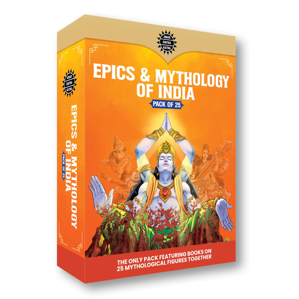 Epics & Mythology Pack of 25 | Indian Mythology, History & Folktales | Cultural Stories for Kids & Adults | Illustrated Comic Books | Amar Chitra Katha