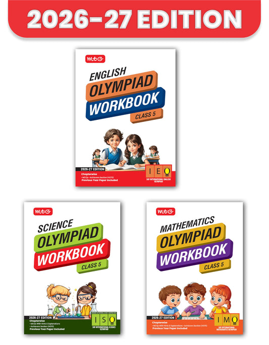 MTG ISO-IMO-IEO (Science, Mathematics & English) Olympiad Workbook Class 5 (Set of 3 Books) | MCQs, & Achievers Section - SOF Olympiad Books For 2026-27 Exam