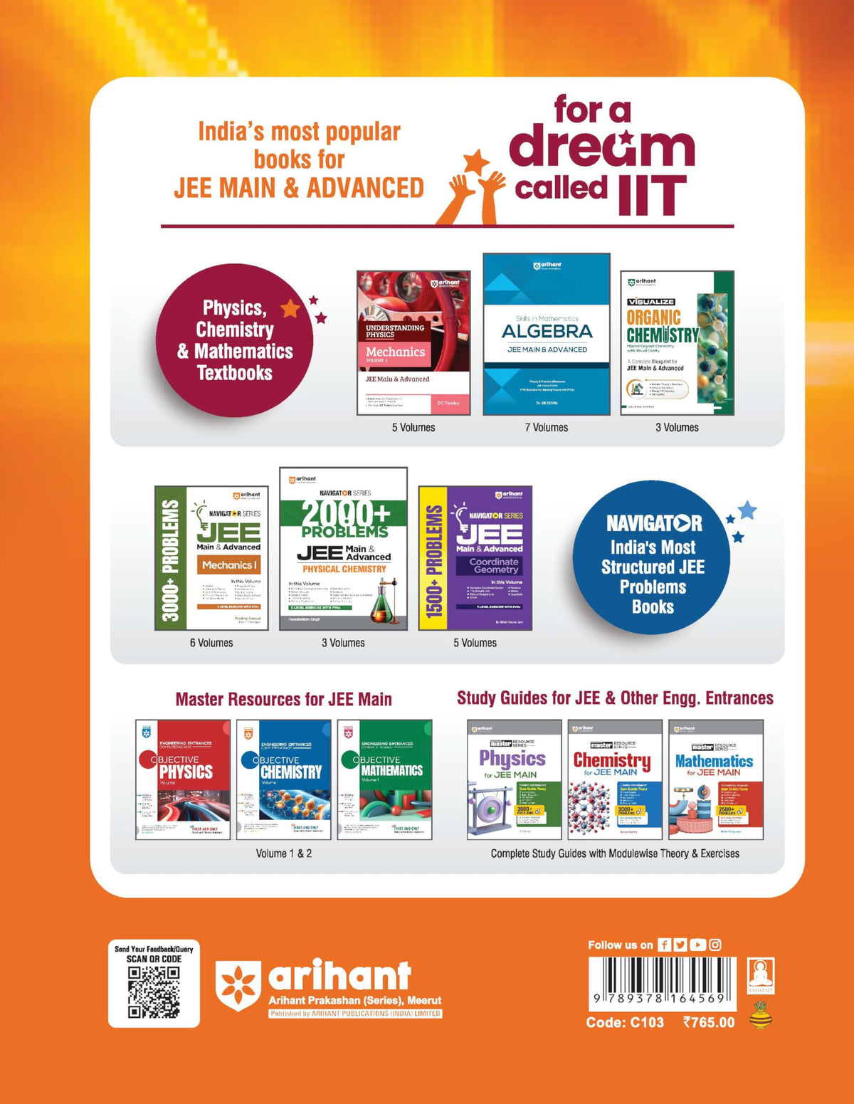 Arihant 25 Years JEE Main Chemistry | Chapterwise Topicwise Levelwise 3500+ MCQs (2026–2002) for JEE Main & AIEEE | NTA Authenticated Answers & Topicwise Worksheets | Key Ideas, Concept Enhancer