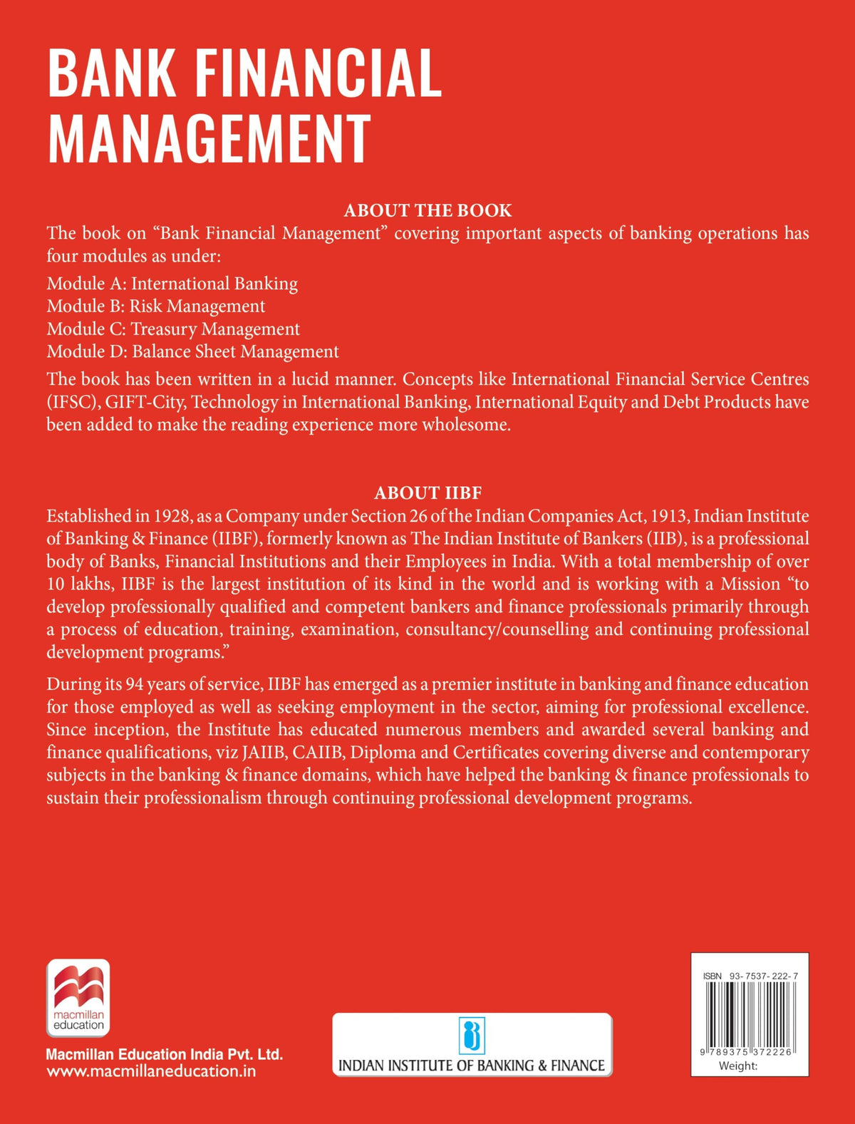 Macmillan Education Bank Financial Management 2026 | CAIIB Courseware | CAIIB 2026 Updated Edition | CAIIB Exam Preparation by IIBF (IIBF CAIIB Exam) | Get free digital flipbooks with every CAIIB book