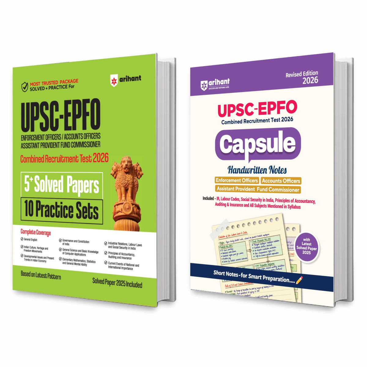 Arihant UPSC EPFO 2026 Combo | EO, AO,APFC | Complete Syllabus, Latest Exam Pattern, Capsule Notes | 5 Solved Papers & 10 Practice Sets | 2025 Solved Paper with Detailed Explanations | Revised Edition