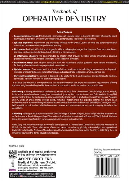 Textbook of Operative Dentistry, 5/E for BDS Students and Dental Practitioners | 35 Chapters, DCI Syllabus-Aligned with 18 Free Online Videos, Clinical Case Photos and Comparison Tables: 1