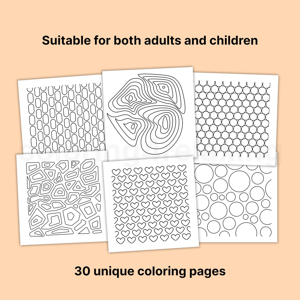 Coloring for Relaxing : Stress-relief premium quality easy coloring book for busy adults | Ages 3 to 70 | Premium 150GSM paper | Thick bond paper