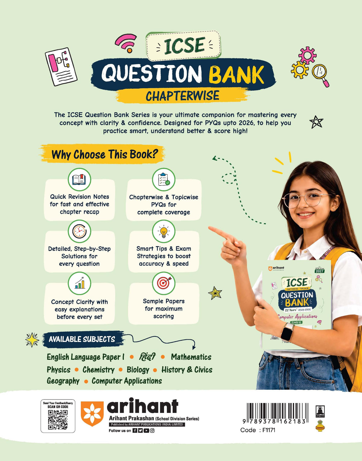 Arihant ICSE Question Bank Class 10 Computer Applications For Board Exam 2027 | 22 Years Chapterwise & Topicwise PYQs (2026–2005) with Detailed Step-by-Step Solutions, 3 Sample Papers