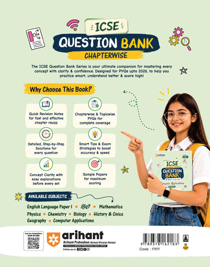 Arihant ICSE Question Bank Class 10 Computer Applications For Board Exam 2027 | 22 Years Chapterwise & Topicwise PYQs (2026–2005) with Detailed Step-by-Step Solutions, 3 Sample Papers