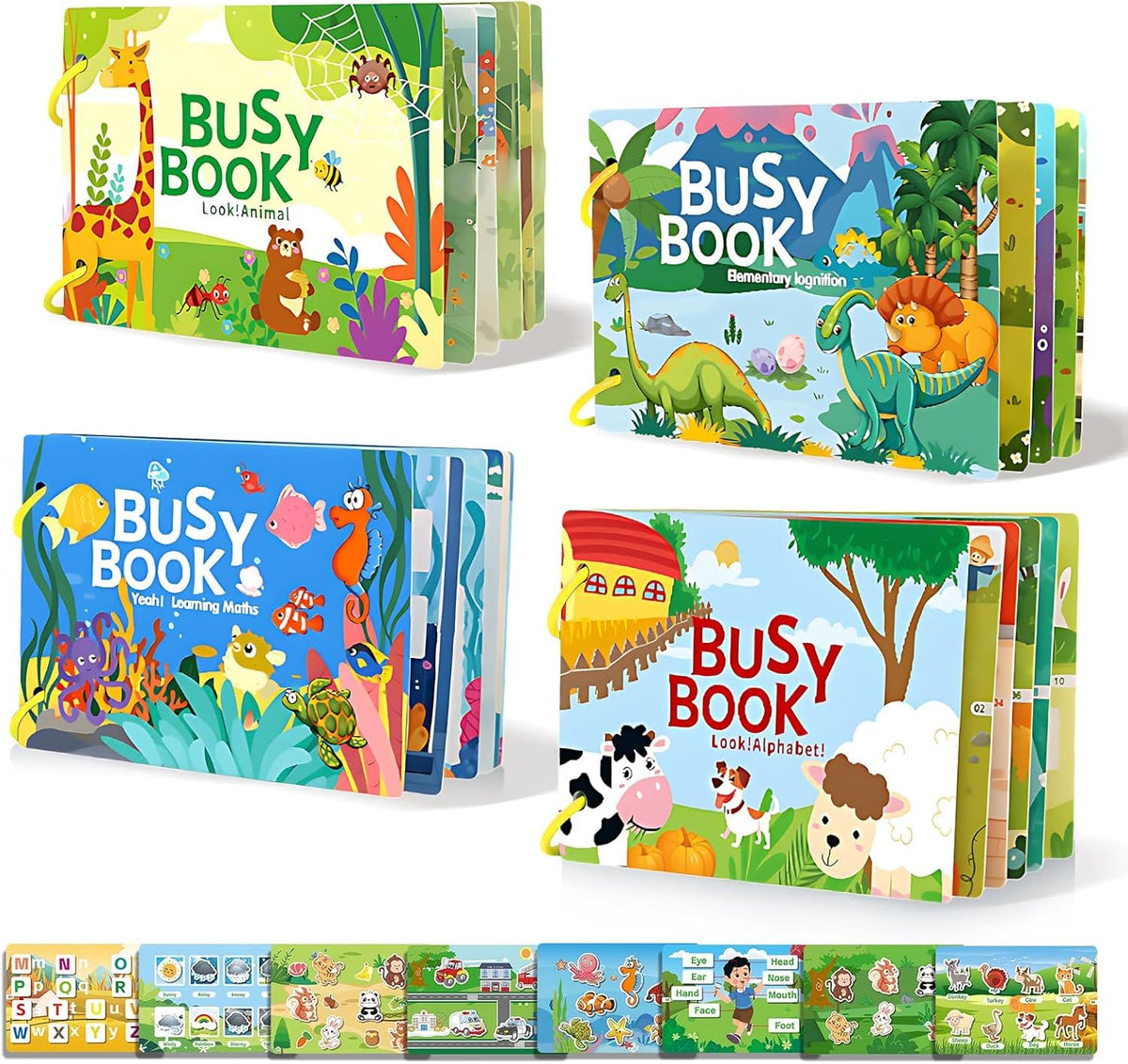 SHNMN Busy Book | Preschool Busy for Toddlers Kids/Children Activities | Quiet Book Alphabets, Animal, Shapes Learning | Kids Age 3-5 Years: 1 (Alphabet,Animal,Learning,Elementary Book)