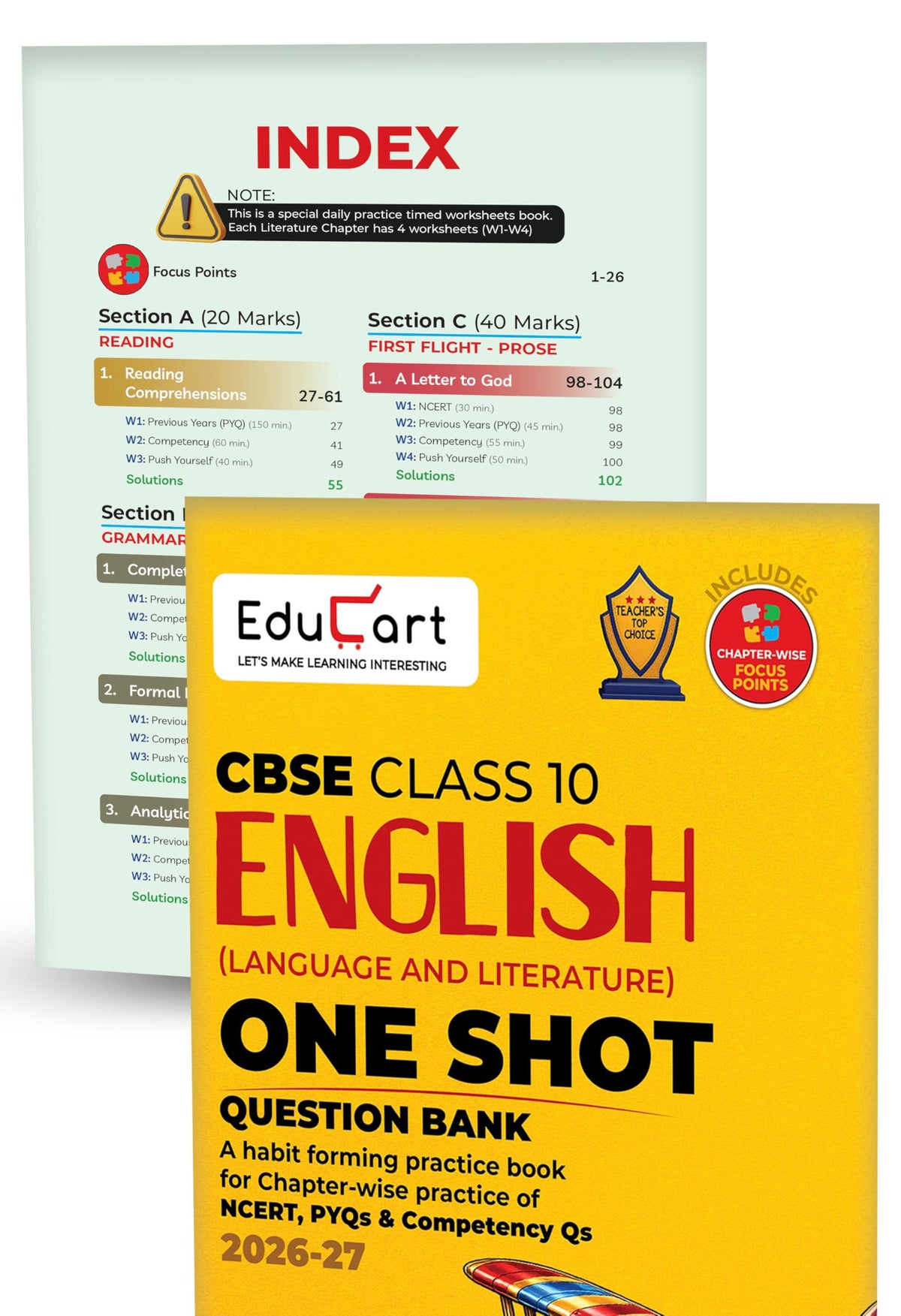 Educart CBSE Class 10 One Shot Question Bank Bundle 2026–27 | Science, Maths Standard, English & SST | Chapterwise NCERT Qs, PYQs & Competency-Based Qs | CBSE 2027 Exam