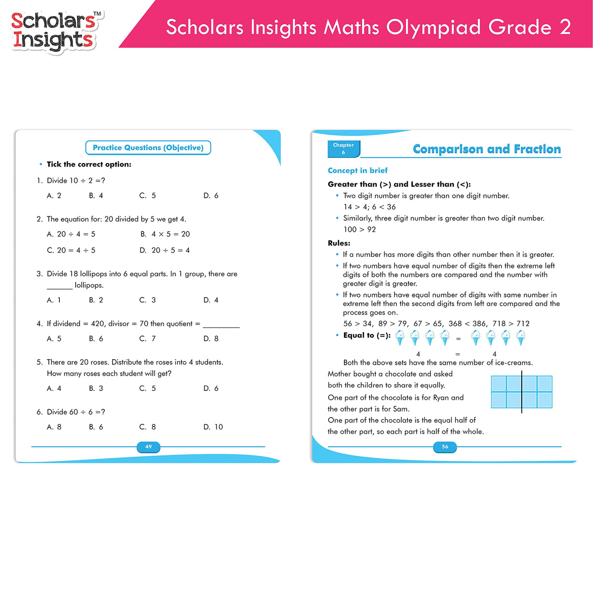 Scholars Insights Maths Olympiad Grade 2 – Paperback | Maths Olympiad Workbook for Class 2 | Competitive Exam Practice Book for IMO & School Olympiads | Grade 2 Maths Practice for Age 7–10