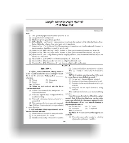 TOP NIOS Class 12 Psychology 328 Guide (Including Objective Type MCQs) | Updated with Latest Syllabus and Exam Pattern as per NIOS Latest Notification