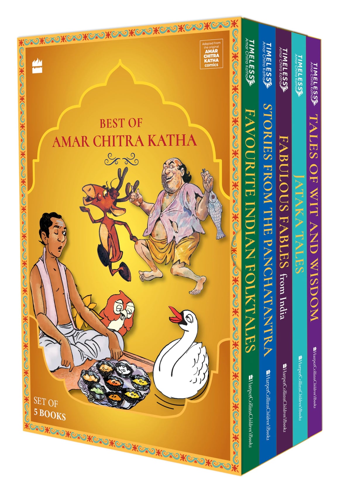 Best Of Amar Chitra Katha: Boxset of 5 chapter books containing Stories from the Panchatantra, Tales of Wit and Wisdom, Jataka Tales, Fabulous F (The Amar Chitra Katha Collection)