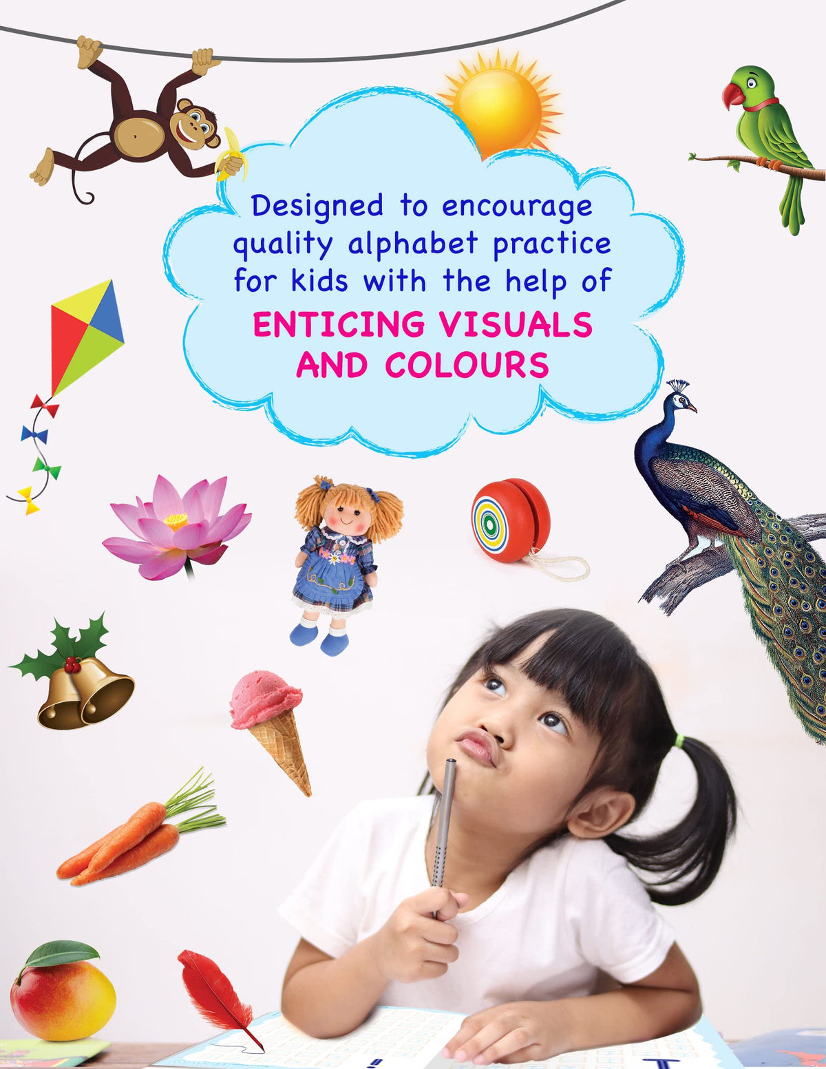 Blossom English Alphabet Writing Book for Kids | 3 to 5 Year Old | ABCD Capital and Small Letter Practice and Activities for Nursery Children | 55 Practice Boxes for each Letter [Paperback] Target Publication