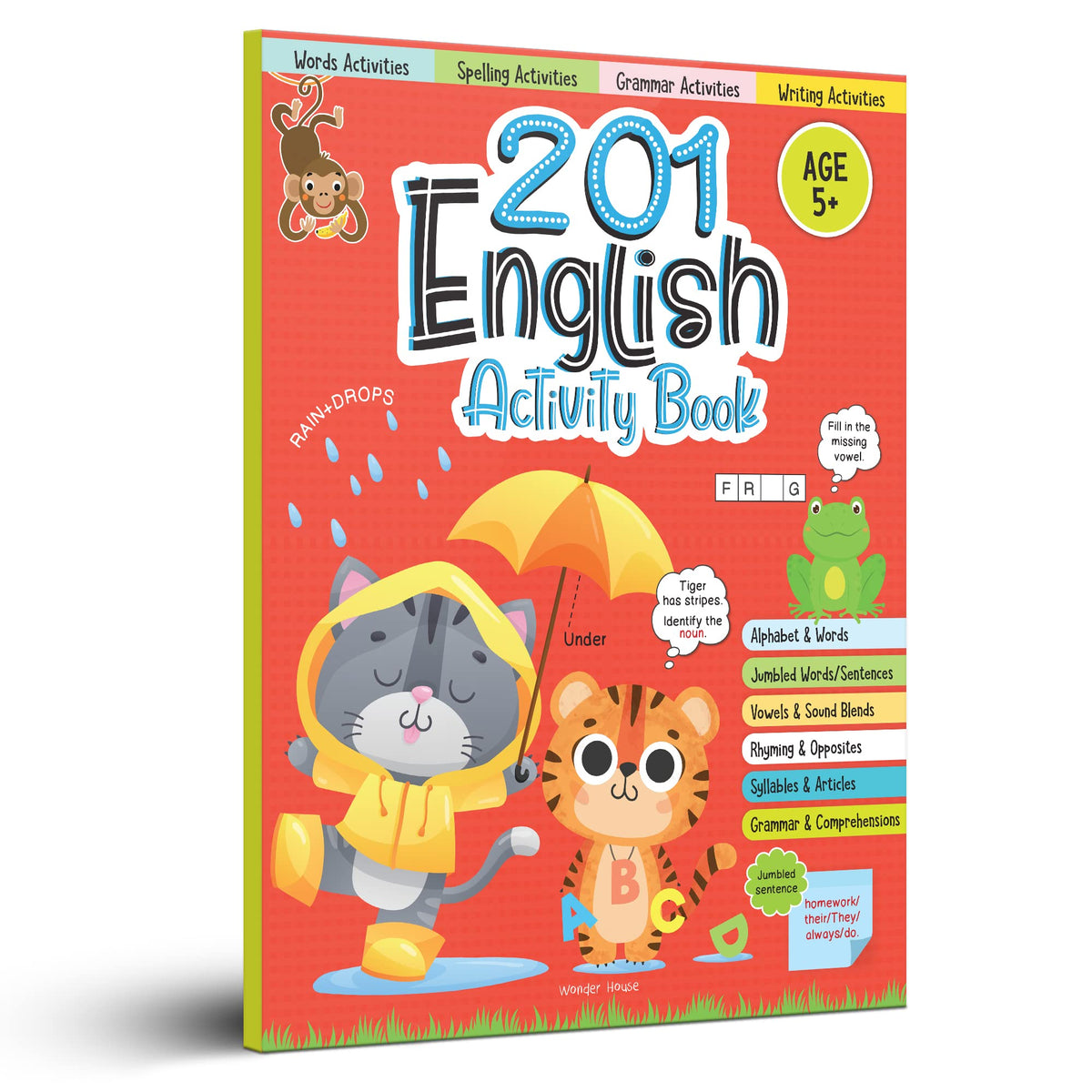 201 English Activity Book: Fun Activities and Grammar Exercises | Alphabet & Words, Rhyming & Opposites | Ages 5–9 | 4+ Hours of Interactive Learning