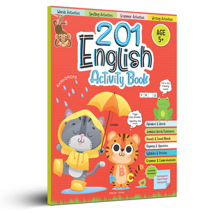 201 English Activity Book: Fun Activities and Grammar Exercises | Alphabet & Words, Rhyming & Opposites | Ages 5–9 | 4+ Hours of Interactive Learning