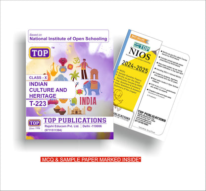 TOP NIOS Indian Culture & Heritage Guide Class 10 (T-223)