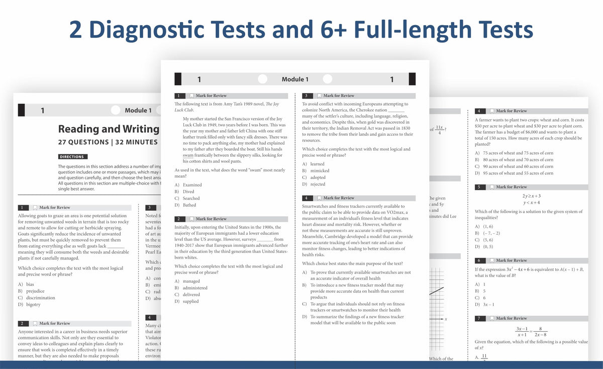 Digital SAT Prep Combo 2026-2027: Study Guide with 2000+ Questions Across 5 Full-Length Tests and Practice Questions for Reading, Writing, and Math