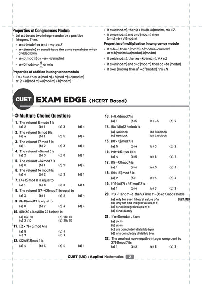 Arihant CUET UG 2026 Applied Mathematics Chapterwise Notes & Question Bank | Based on NTA Test Pattern | 1000+ NCERT-Based MCQs, Mind Maps, Formula ... 2025 Solved Paper & Online Digital Support