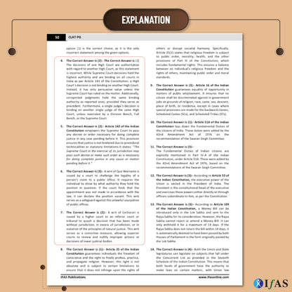 CLAT Books for Preparation 2027 | 12 Years (2015-2026) Previous Year Solved Papers with Detailed Solutions | Topic Wise CLAT PG books for preparation 2027 - LLM & all Law Entrance Exams | IFAS