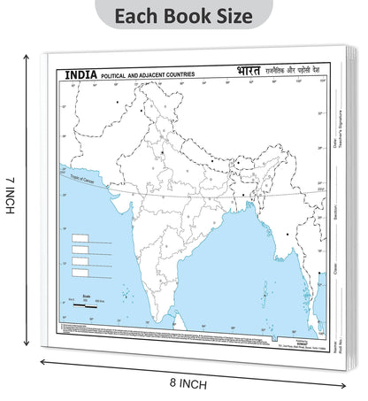 SMALL - 100 INDIA POLITICAL OUTLINE MAP FOR SCHOOL | 100 Tear-Out Sheets for Mapping and Charting Practice