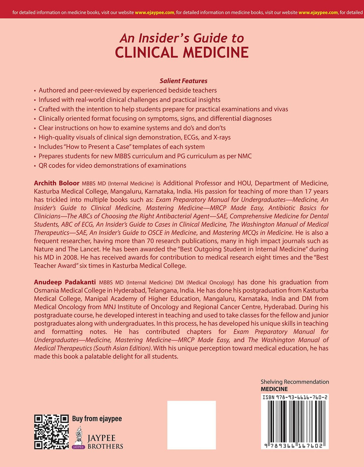 An Insider's Guide to Clinical Medicine (Part-1), 3/E for MBBS Students and PG Curriculum | Symptom-Based Clinical Examination, Case Presentation Templates, ECG, X-ray, Spotters and Viva Preparation