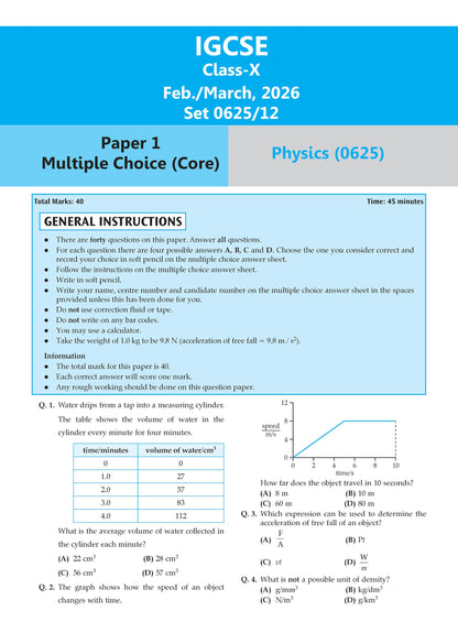 Oswaal IGCSE Topical Past Solved Papers l Physics (0625) | For 2027 Exam | With Oswaal AI