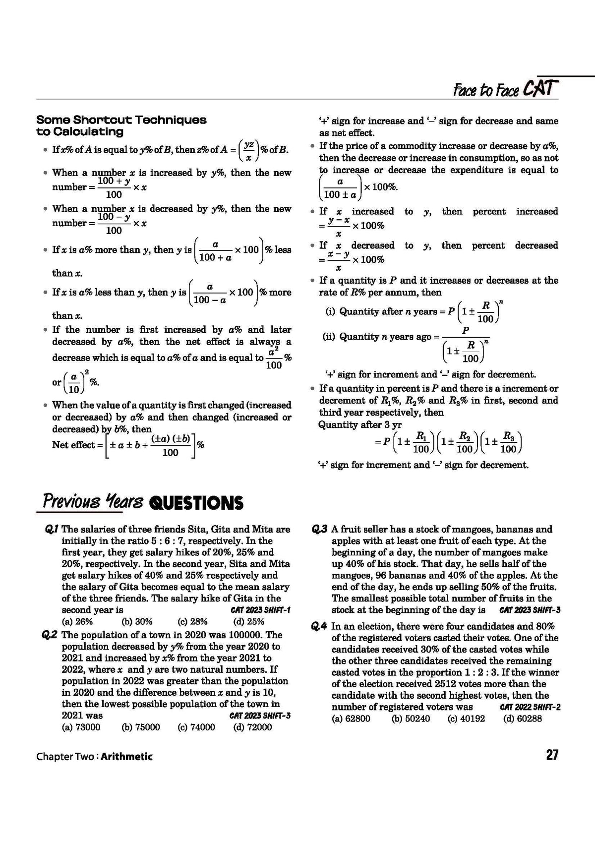 Arihant Face to Face CAT | 27 Years Chapterwise & Topicwise Solved Papers (1999–2025) | Latest CAT PYQs with Detailed Solutions, Trend Analysis & Quick Revision Concepts | English Medium