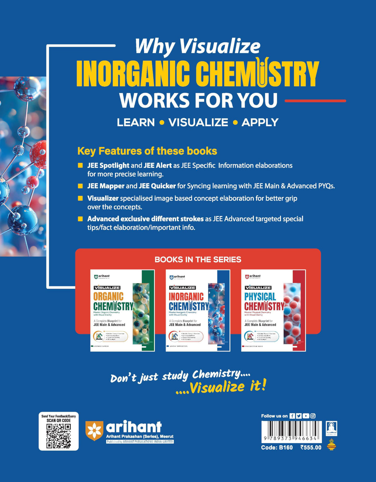 Arihant Visualize Inorganic Chemistry for JEE Main & Advanced 2026-2027 | Complete JEE Blueprint with Concept Visualizers, Modular Theory & Exercises, Theory–PYQ Syncing & JEE Spotlight