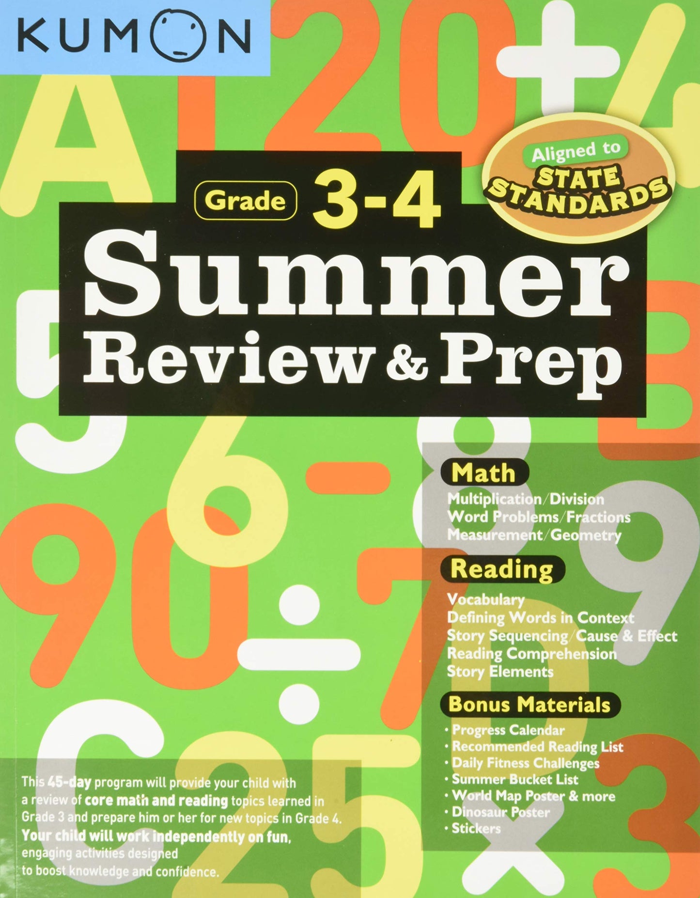 Kumon Summer Review & Prep 3–4 book cover