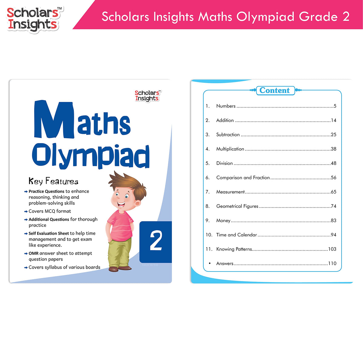Scholars Insights Maths Olympiad Grade 2 – Paperback | Maths Olympiad Workbook for Class 2 | Competitive Exam Practice Book for IMO & School Olympiads | Grade 2 Maths Practice for Age 7–10