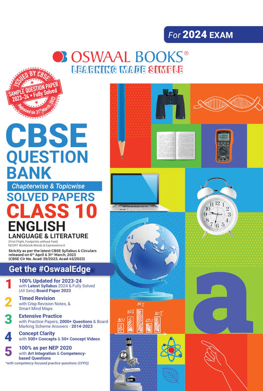 Oswaal CBSE Class 10 English Language & Literature Question Bank (For 2024 Board Exams) 