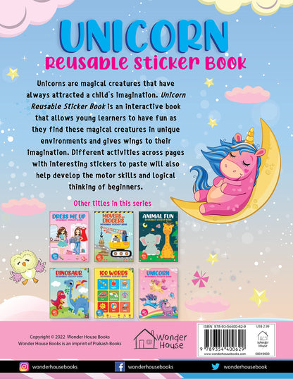 Unicorn Reusable Sticker Book For Children