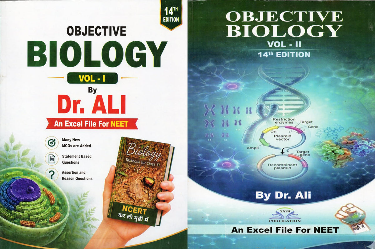Dr. Ali - Objective Biology for NEET - Vol 1 and 2 - Combo Set of 2 Books - An Excel File for NEET - New Latest 14th/Ed. Reveised & Updated as per New NCERTs - for 2027 Exams