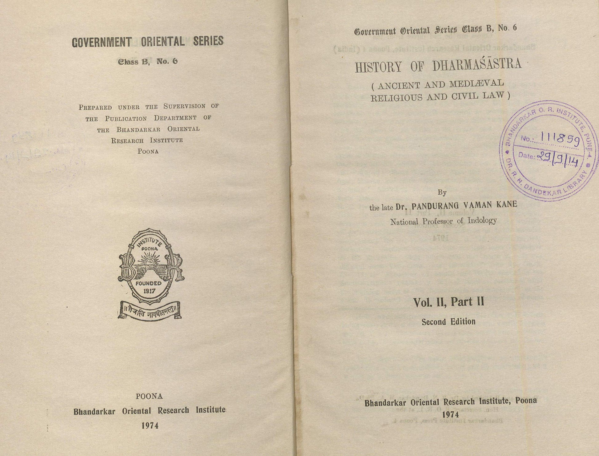 History of Dharmasastra: Vol. 2, Part II book cover