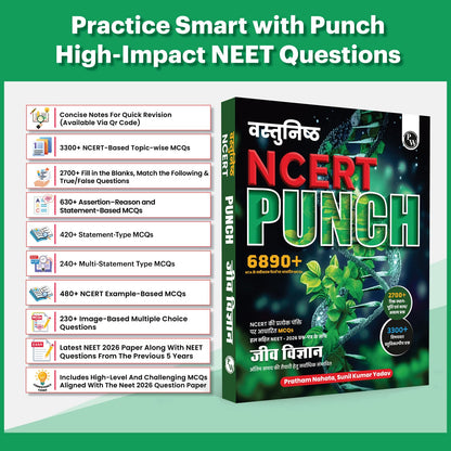 PW Objective NCERT Punch 1.0 Biology (Hindi Medium) For NEET 2027 By Pratham Nahata & Sunil Kumar Yadav | 6890+ NTA Based MCQs For End Time Preparation