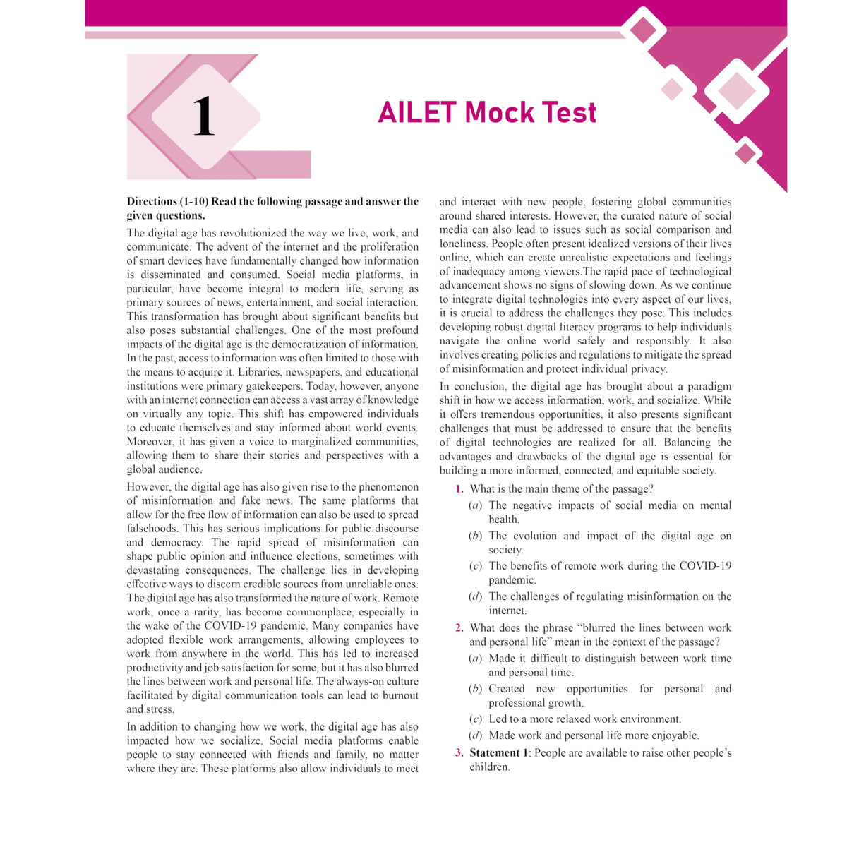PW CLAT Practice Mock Booklet 2026 | For AILET & OLET’s 2027 Exams | Aligned on Latest Syllabus with Detailed Explanation