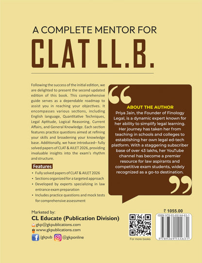 CLAT & AILET 2027 Complete Guide | By Priya Jain (Nalsar LLM) | Fully Solved Papers CLAT & AILET 2026 | English, Legal Reasoning, GK, Logical Reasoning, Quant | NLU Law Entrance | GKP