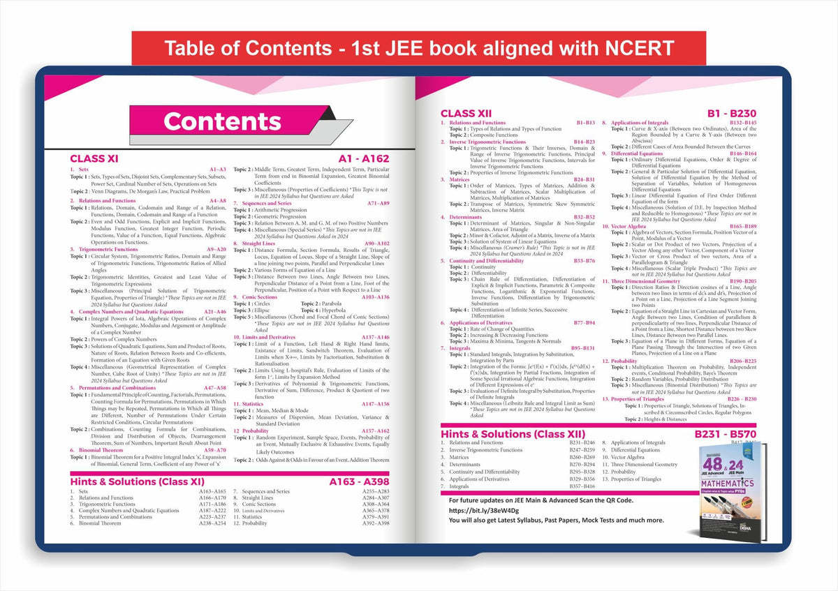 Disha Errorless 48 Years JEE Advanced (1978 - 2025) & 24 Year JEE Main (2002 - 2025) MATHEMATICS Chapter-wise & Topic-wise PYQs Book 21st Edition | Solved Papers Question Bank in NCERT Flow | JEE 2026