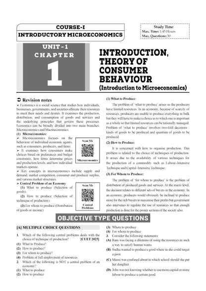 Oswaal NTA CUET (UG) Chapter-wise Solved Papers Question Bank | Economics | PYQs (2022–2026) NCERT aligned MCQs | With Solved Paper 2026 | For 2027 Exam | With Oswaal AI