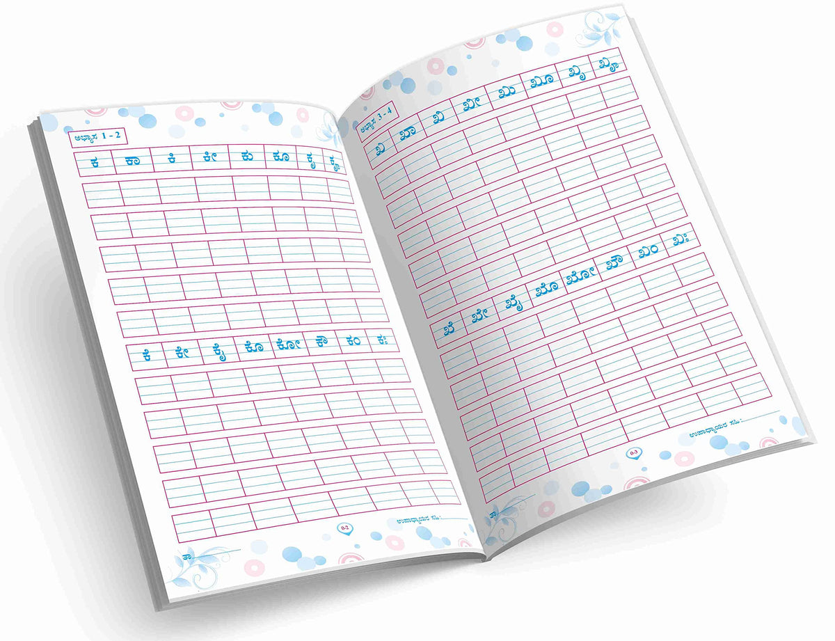 InIkao Kannada Writing Practice Books for Kids | Set of 5 Handwriting Improvement Book for Children age 4+ years (Writing Practice Books Collection)