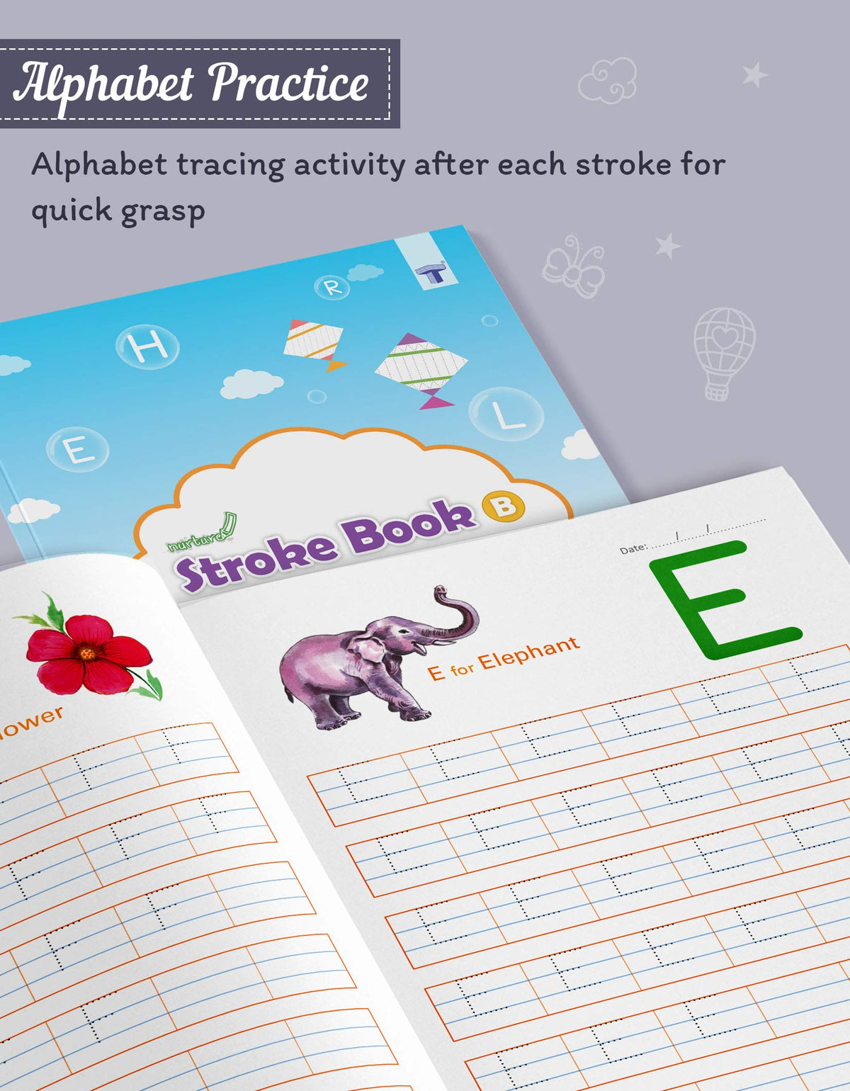 Nurture Pattern Writing And Stroke Books For Kids | 2 To 5 Year | Practice Standing And Sleeping Lines, Curves, Abcd Alphabet Tracing | Includes Colourful Pictures, Activities | Set Of 3 [Paperback]