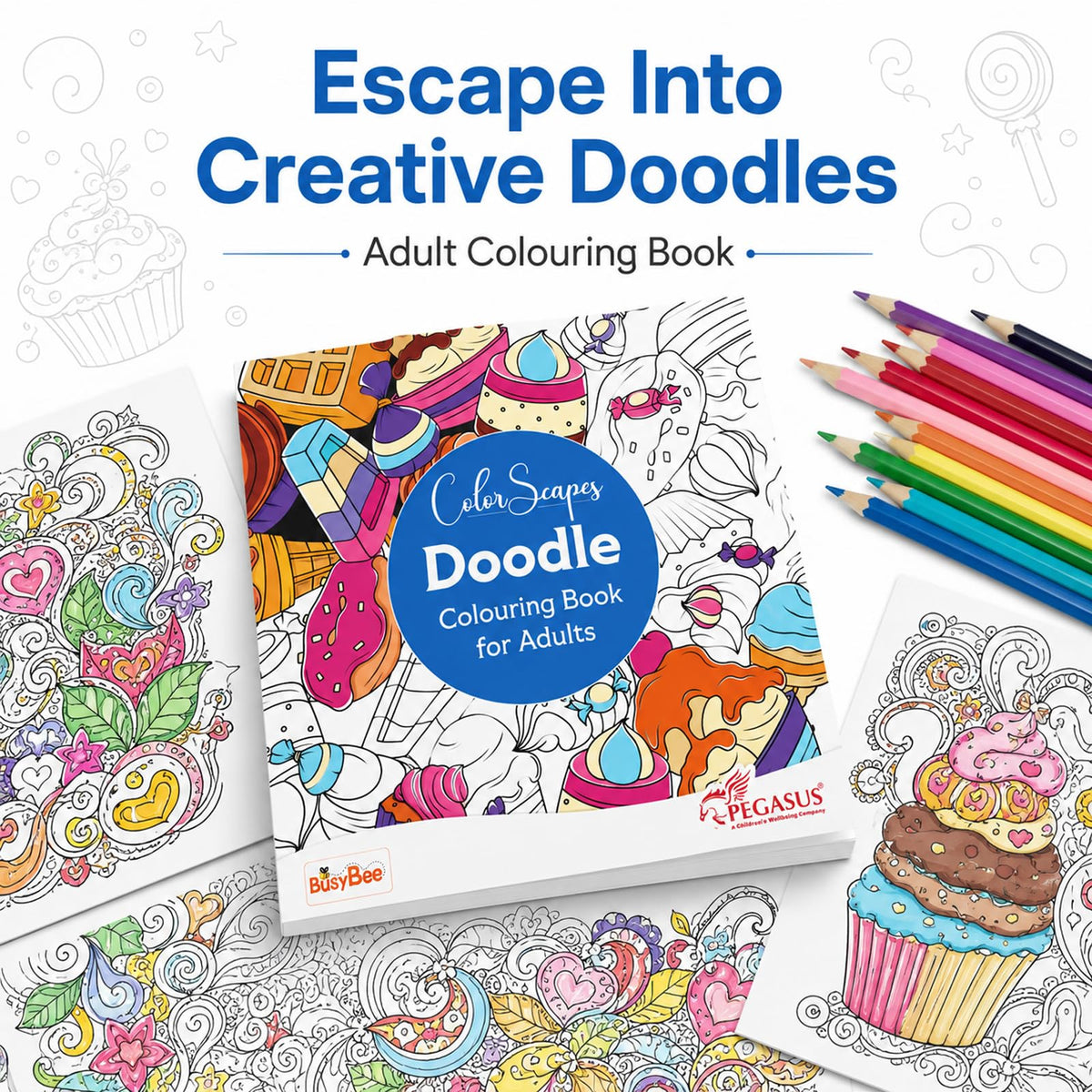 Pegasus Mandala Art Colouring Book for Adults with tear out sheets - Advanced doodle coloring books | Improves mindfulness and relaxing for 9 + years