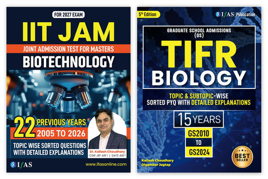 IIT JAM Biotechnology and TIFR Biology Previous Year Solved Paper Book- Topicwise Sorted PYQs with Detailed Explanation - 22 Years (2005 - 2026) | ... (TIFR Biology & IIT JAM Biotechnology Book)
