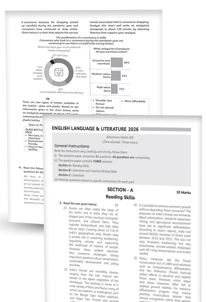 (10 subjects in 1) Educart Granth CBSE Class 10 Previous 10 Year Solved Papers 2027 - with PYQ Charts (Hindi A, Hindi B, English, Computer Apps, IT, ... Maths Basic, Social Science & Science)