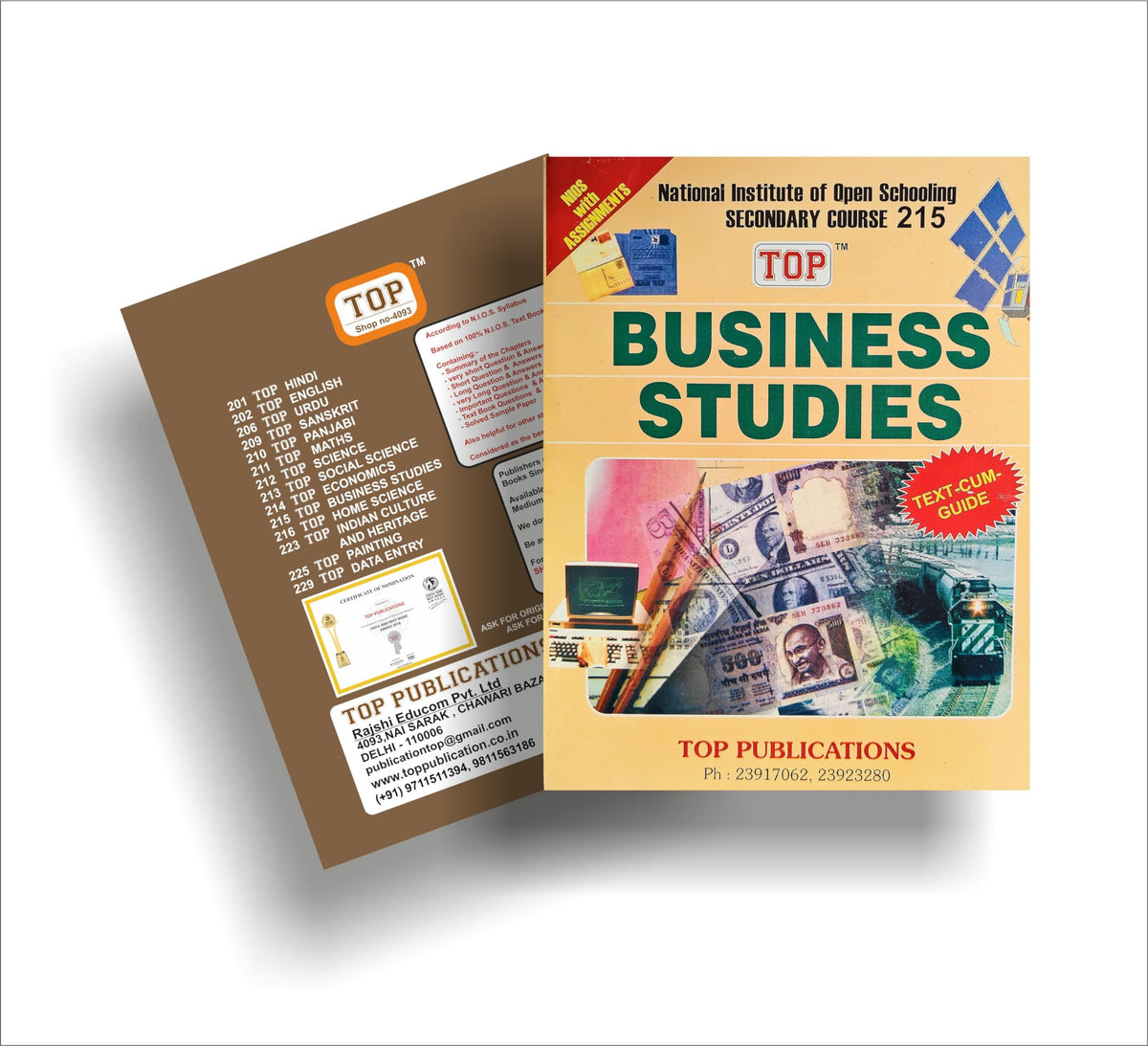TOP NIOS Business Studies Guide Class 10 (T-215)
