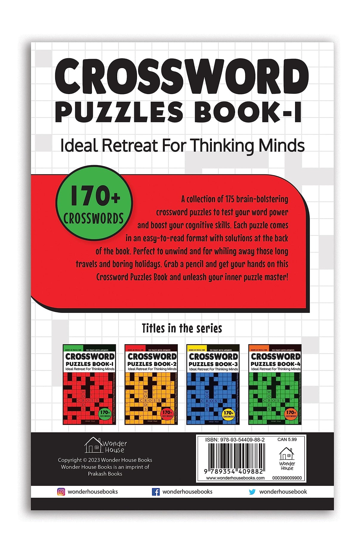 Crossword Puzzles Book 1 For Childrens (Age 8+ Years) | 170+ Engaging Puzzles & Answer | 2000+ English Words | Vocabulary Building | Cognitive & Reasoning Skills | Brain Booster | Paperback Edition