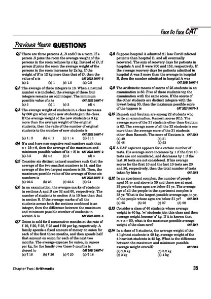 Arihant Face to Face CAT | 27 Years Chapterwise & Topicwise Solved Papers (1999–2025) | Latest CAT PYQs with Detailed Solutions, Trend Analysis & Quick Revision Concepts | English Medium