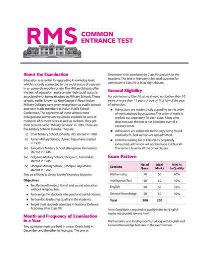 Arihnat RMS Class 6 Common Entrance Guide Book | Complete Study Guide for Rashtriya Military School Entrance Exam | Chapterwise Notes & Solved Paper ... Practice MCQs with Solutions | English Medium
